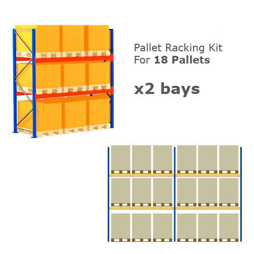 Pallet Racking Kit - Holds 18 Pallets - Sized (H)1000 x (w)800 x (D)1200