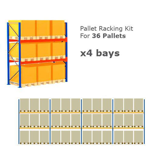 Pallet Racking Kit - Holds 36 Pallets - (H) 1000 x (W) 800 x (D) 1200 Pallet Racking Kit - Holds 36 Pallets - (H) 1000 x (W) 800 x (D) 1200