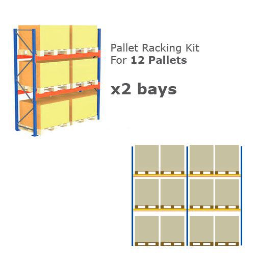 Pallet Racking Kit - Holds 12 Pallets - Sized (H)1000 x (w)1200 x (D)1000
