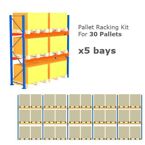 Pallet Racking Kit - Holds 30 Pallets - (H) 1000 x (W) 1200 x (D) 1000