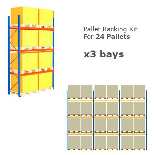Pallet Racking Kit - Holds 24 Pallets - Sized (H) 1000 x (W) 1200 x (D) 1000