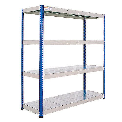 Rapid 1 Heavy Duty Shelving (1980h x 1830w) Blue & Grey - 4 Galvanized Shelves