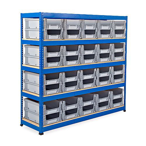 Rapid 1 Shelving (2134w x 610d) With Open Front Euro Containers