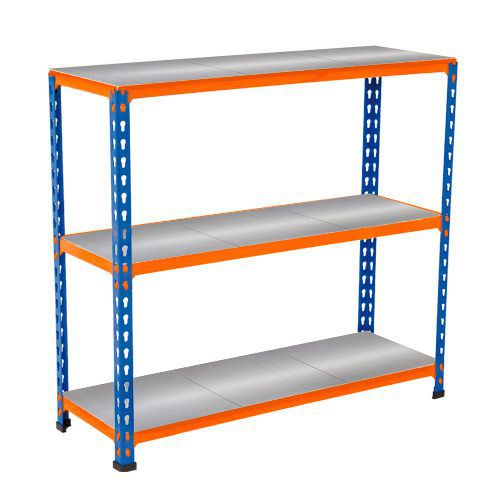Rapid 2 Shelving (990h x 915w) Blue & Orange - 3 Galvanized Shelves