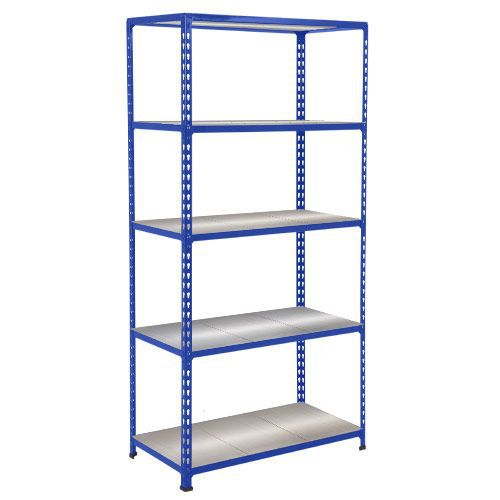 Rapid 2 Shelving (1600h x 915w) Blue - 5 Galvanized Shelves