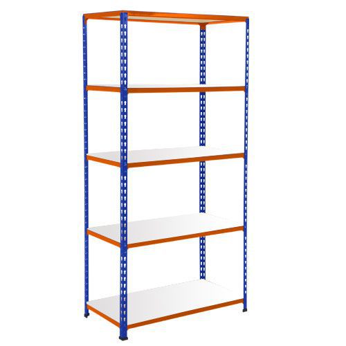 Rapid 2 Shelving (1600h x 915w) Blue & Orange - 5 Melamine Shelves