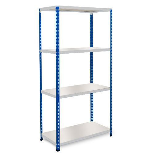 Rapid 2 Shelving (1600h x 915w) Blue & Grey - 4 Melamine Shelves