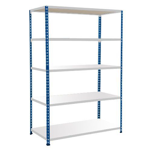Rapid 2 Shelving (1600h x 1220w) Blue & Grey - 5 Melamine Shelves