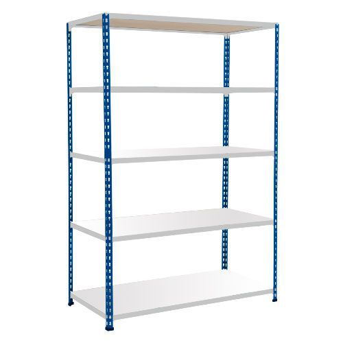 Rapid 2 Shelving (1600h x 1525w) Blue & Grey - 5 Melamine Shelves