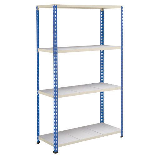 Rapid 2 Shelving (1980h x 915w) Blue & Grey - 4 Galvanized Shelves