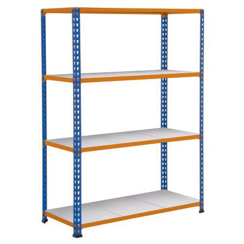 Rapid 2 Shelving (1980h x 1220w) Blue & Orange - 4 Galvanized Shelves