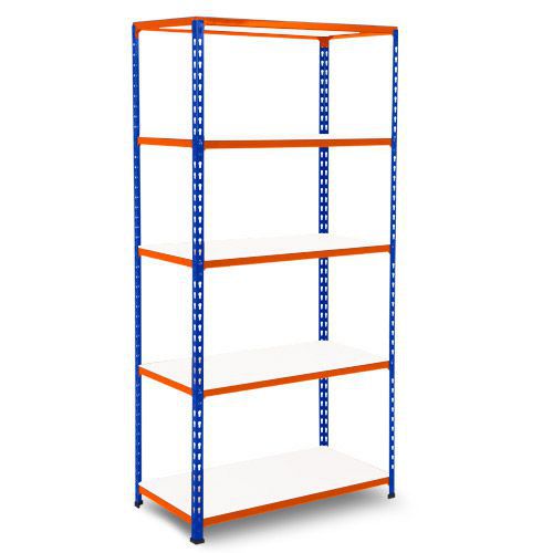 Rapid 2 Shelving (1980h x 915w) Blue & Orange - 5 Melamine Shelves