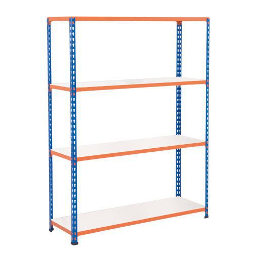 Rapid 2 Shelving (1980h x 1220w) Blue & Orange - 4 Melamine Shelves
