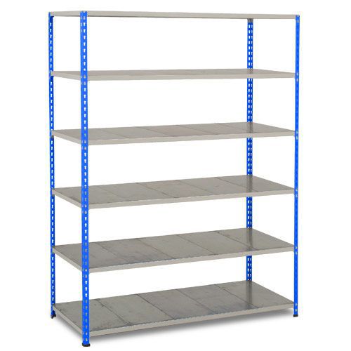 Rapid 2 Shelving (1980h x 1220w) Blue & Grey - 6 Galvanized Shelves