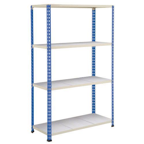 Rapid 2 Shelving (1980h x 1525w) Blue & Grey - 4 Galvanized Shelves