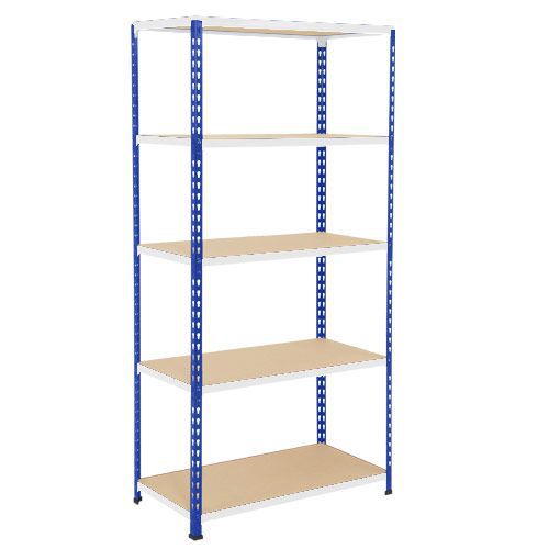 Rapid 2 Shelving (2440h x 915w) Blue & Grey - 5 Chipboard Shelves