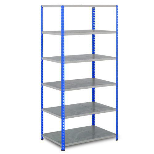Rapid 2 Shelving (2440h x 1220w) Blue & Grey - 6 Galvanized Shelves