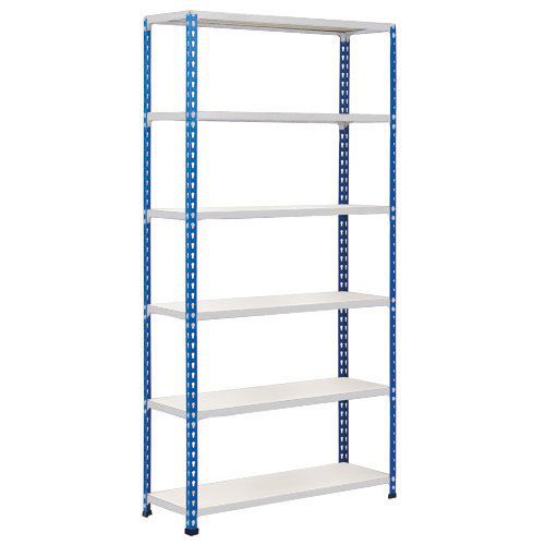 Rapid 2 Shelving (2440h x 1220w) Blue & Grey - 6 Melamine Shelves