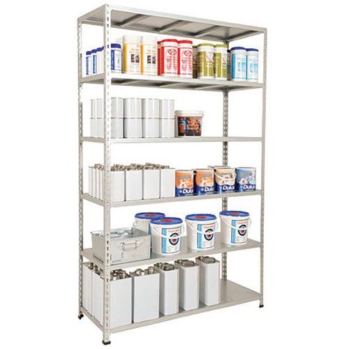 Rapid 2 Shelving (1980h x 1220w) Galvanized - 6 Galvanized Shelves Rapid 2 Shelving (1980h x 1220w) Galvanized - 6 Galvanized Shelves