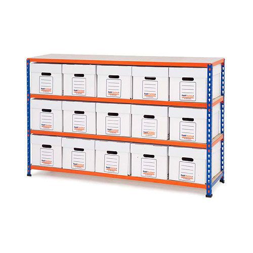 Rapid 2 Storage Bays (990h x 1525w) 15 Economy Document Boxes