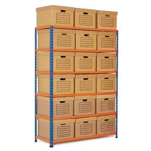 Rapid 2 Single Storage (1600h x 1120w) 18 Brown Document Boxes