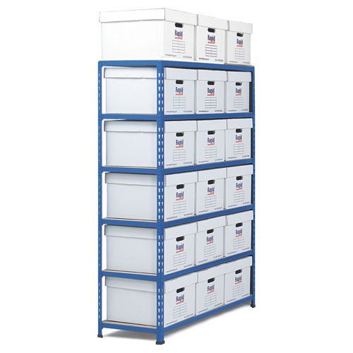 Rapid 2 Single Storage (1600h x 1120w) 18 White Document Boxes