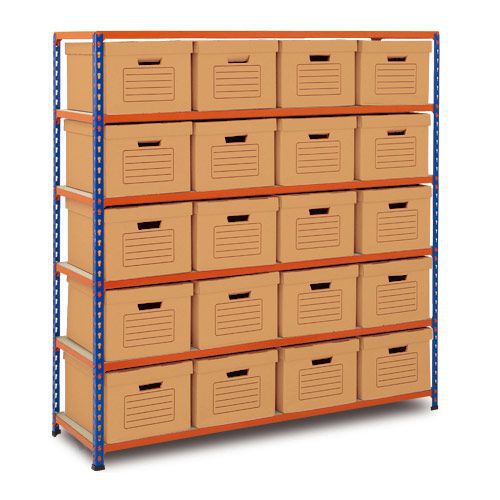 Rapid 2 Single Storage (1600h x 1525w) 20 Brown Document Boxes