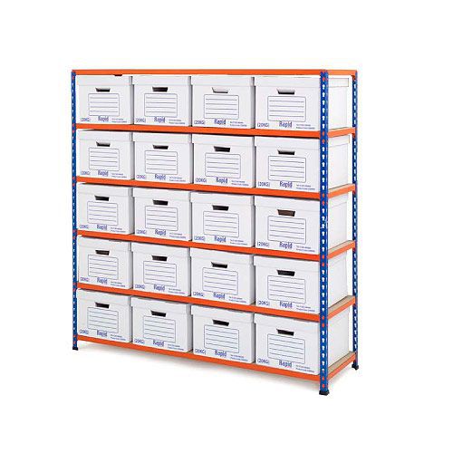Rapid 2 Single Storage (1600h x 1525w) 20 White Document Boxes