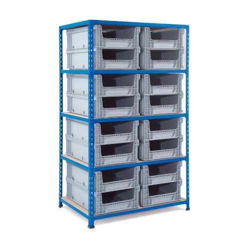 Rapid 2 Shelving (1600h x 915w) 16 Open Fronted Euro Containers