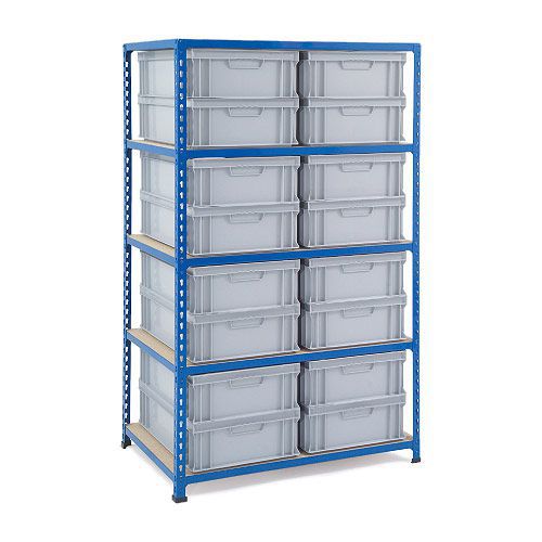 Rapid 2 Shelving (1220h x 915w) 12 Solid Euro Containers