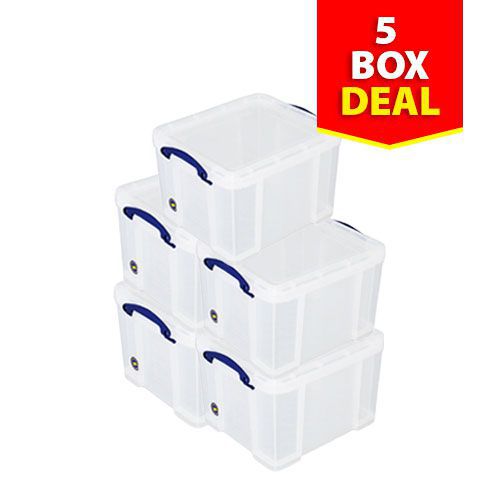 Pack of 5 Clear Really Useful Boxes