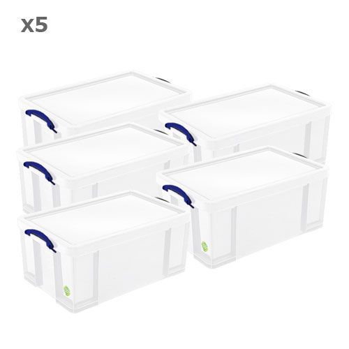 Pack Of 5 Really Useful Boxes - 64 Litres