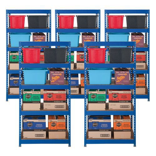 5 Bay Offer -  Budget Shelving Blue - 1720h 900w with 5 Shelves