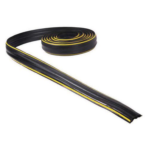Outdoor Cable Cover Strip - Black & Yellow Stripes - 3M Long - Manutan