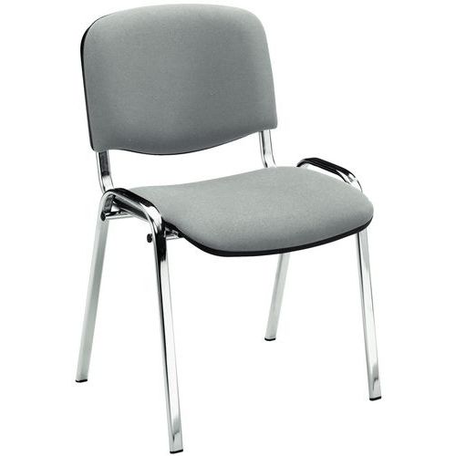 Stackable Chrome Conference/Meeting Room Chairs - Fabric - Manutan UK