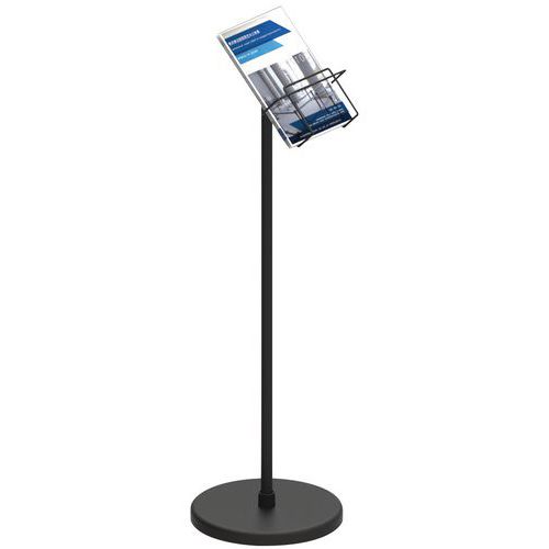 Steel Leaflet And Brochure Stand - A4 Holder - Round Base - Manutan UK
