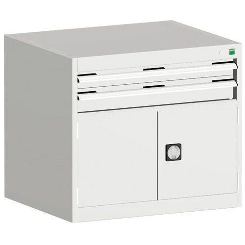 Bott Cubio Combi Cabinet Perfo Doors 1 Shelf And 2 Drawers WxD 800x650