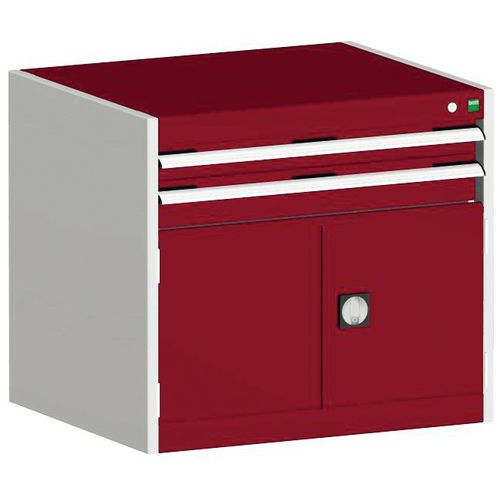 Bott Cubio Combi Cabinet Perfo Doors 1 Shelf And 2 Drawers WxD 800x650