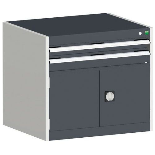 Bott Cubio Combi Cabinet Perfo Doors 1 Shelf And 2 Drawers WxD 800x650