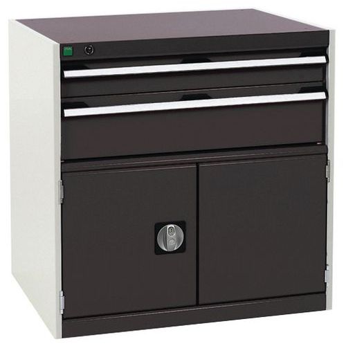 Bott Cubio Combi Cabinet Perfo Doors 1 Shelf And 2 Drawers WxD 800x650