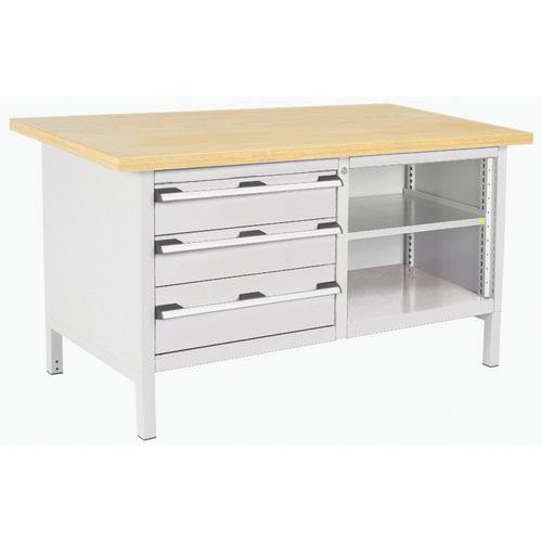 Bott Cubio Heavy Duty Workbench With MPX Top Shelves and Drawers 840x1500x750mm