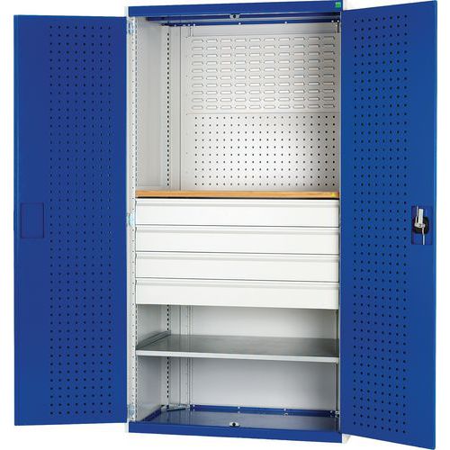 Bott Cubio Perfo/Louvre Storage Backed Workshop Cupboard WxD 1050x650mm
