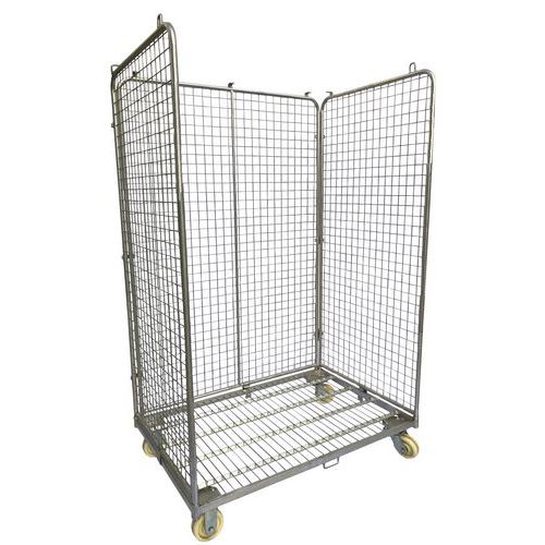 Large Roll Cage/Container - 3 Sides - 600kg Capacity - Manutan UK