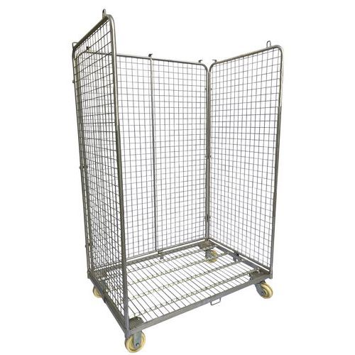 Large Roll Cage/Container - 3 Sides - 600kg Capacity - Manutan UK Large Roll Cage/Container - 3 Sides - 600kg Capacity - Manutan UK