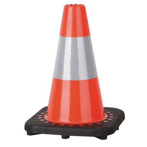 Safety cone with one reflective strip - Manutan