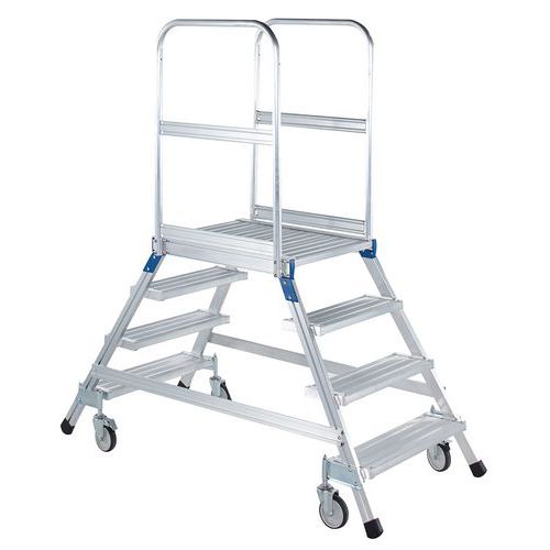 Aluminium Mobile Work Platforms - Double-Sided Step Ladder - Efficient