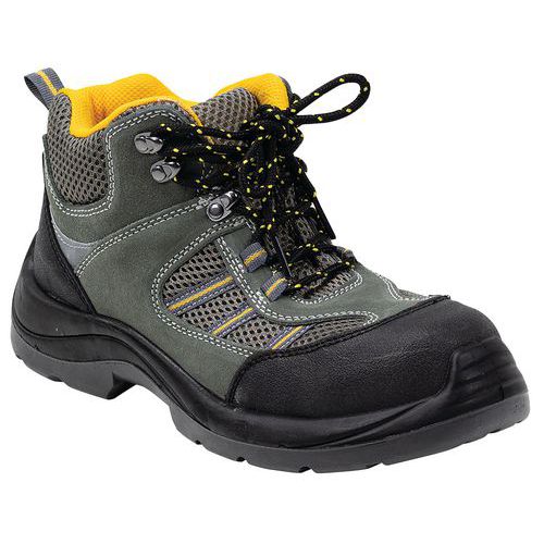 Suede Safety Boots - Grey & Green - Men's Shoes - Manutan Expert