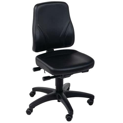 Manutan Expert ergonomic workshop seat, low model, on castors