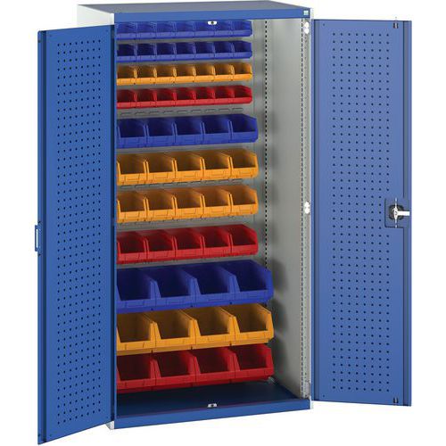 Bott Cubio Perfo Workshop Tool Storage Cabinet & 60 Bins 2000x1050mm