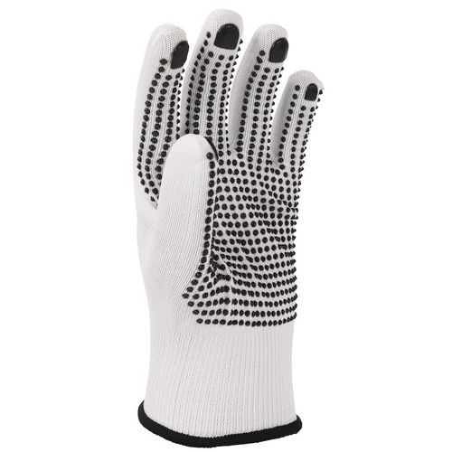 White Work Gloves - PVC Micro-Dot Grip - Cut-Resistant - Manutan Expert